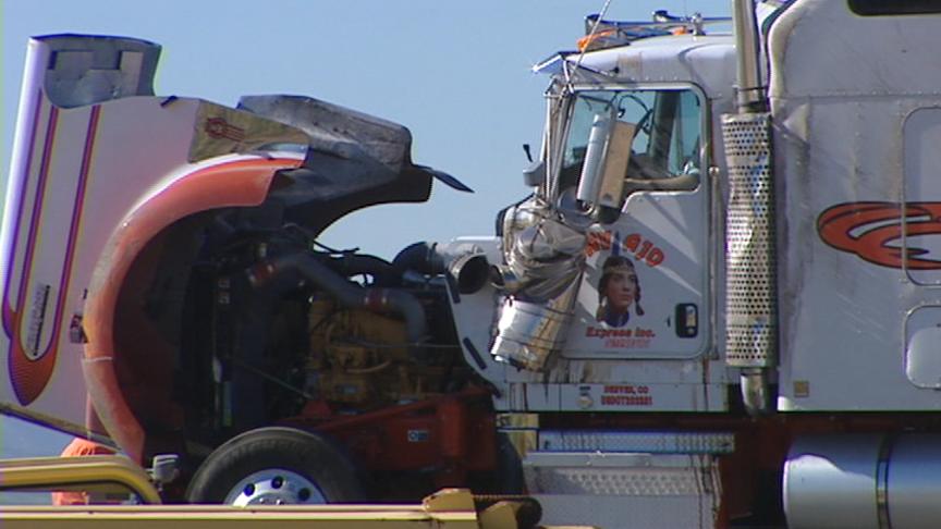 Semi Crashes on I-215