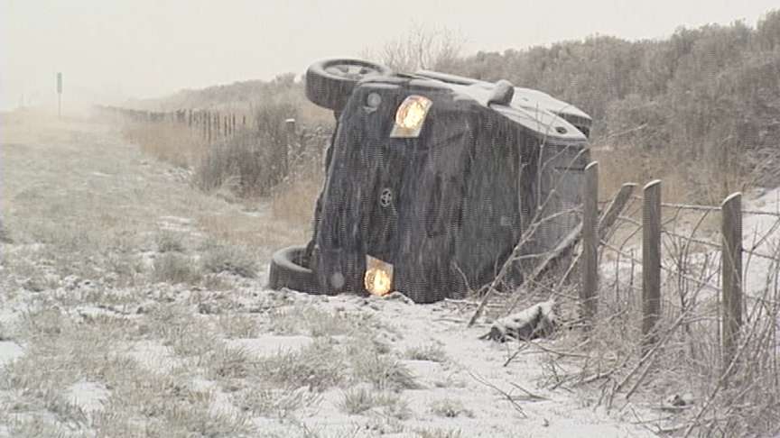 UHP responded to dozens of slide-offs Monday morning.