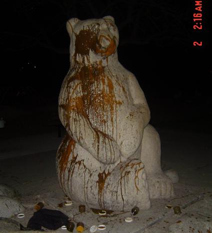 Granite Statue Vandalized in Big Bear Park