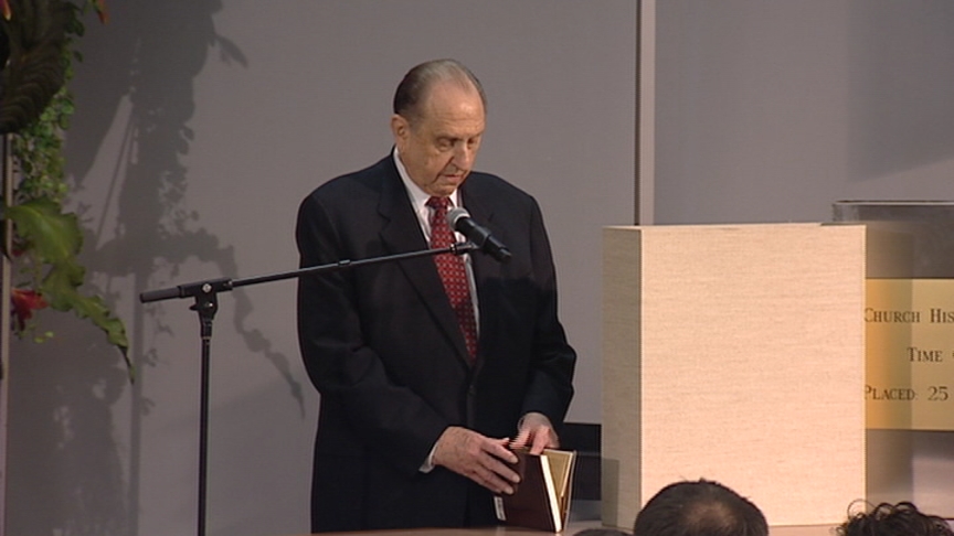 Time capsule placed in cornerstone of new LDS History Library