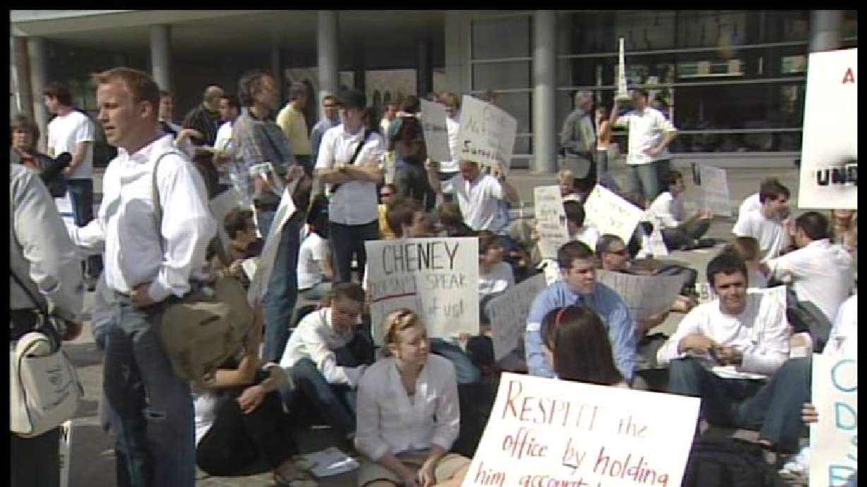 Demonstrations Over Cheney's Visit Held at BYU Today