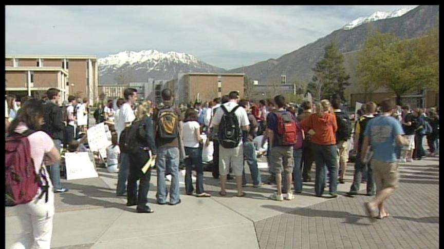 Demonstrations Over Cheney's Visit Held at BYU Today