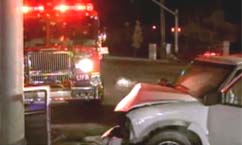 Two People Injured as Truck Hits Pole