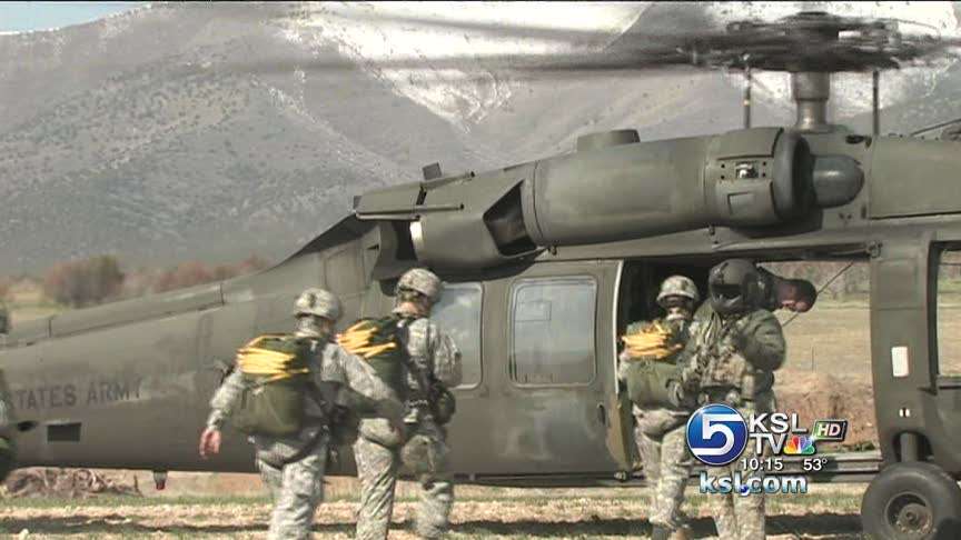 Soldiers take first plunge from Blackhawk