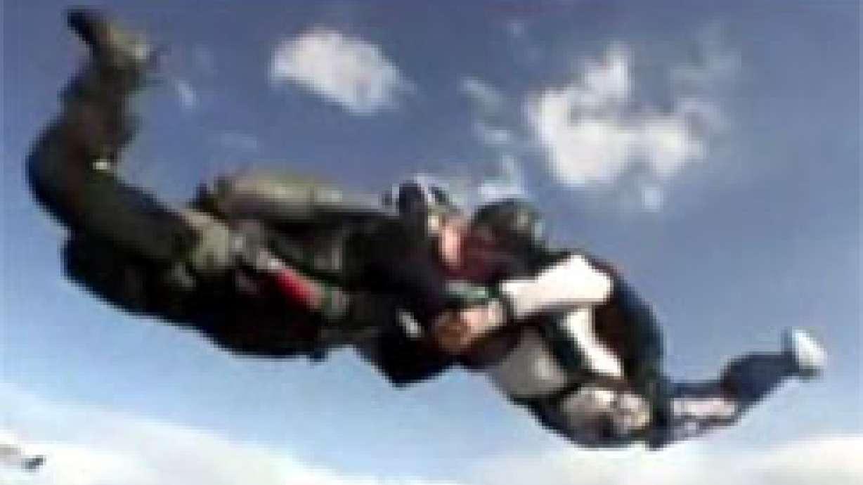 Couple Leaps Into Marriage Vows