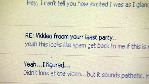 Picture of infected link that contained the virus