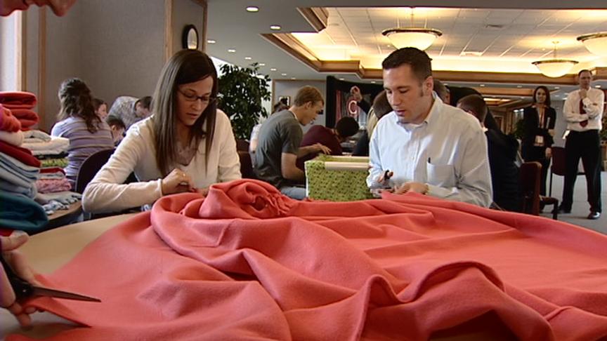 U of U Students Tying Comfort Quilts for Va. Tech Students