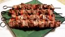 Rib-Eye, New Potato, and Portobello Kebabs