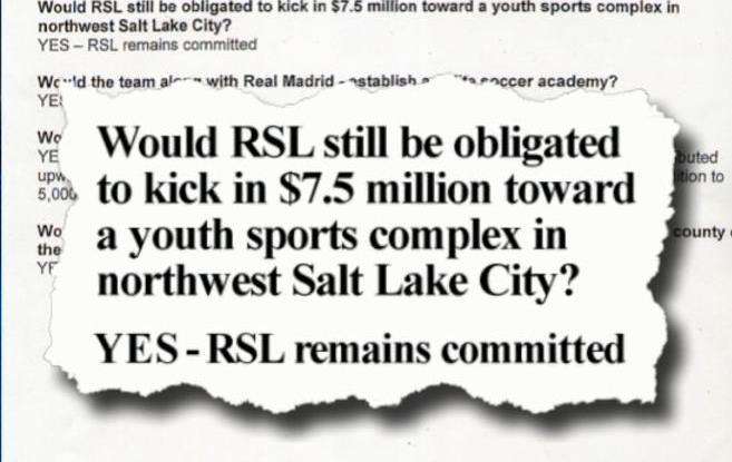 RSL Makes New Demands Before Breaking Ground on Soccer Complex
