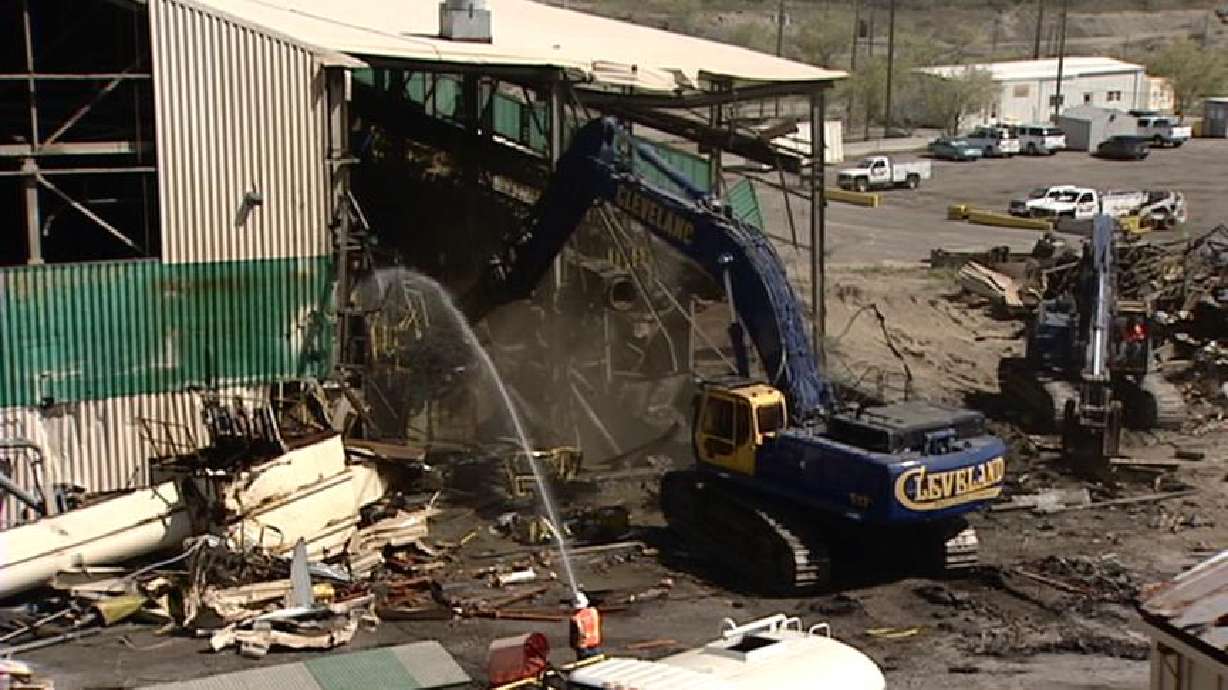 Demolition Under Way at Kennecott Copper in Magna