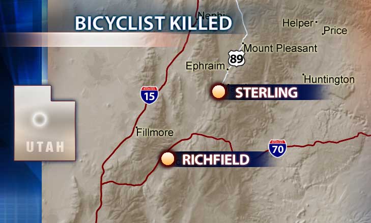 Van Hits and Kills Bicyclist in Central Utah