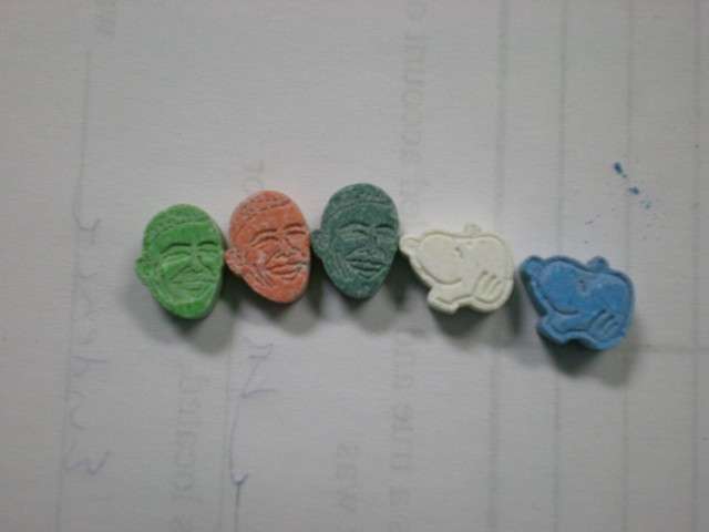 Ecstasy shaped in the form of President Obama and Snoopy.