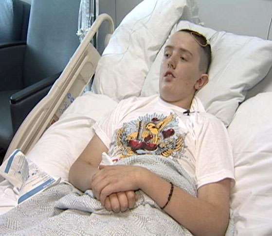 13-year-old James Ratcliffe suffered a severe head injury after falling off the back of an ATV.