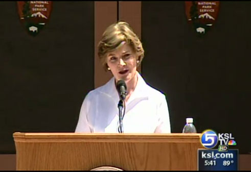 First Lady Laura Bush Visits Zion National Park