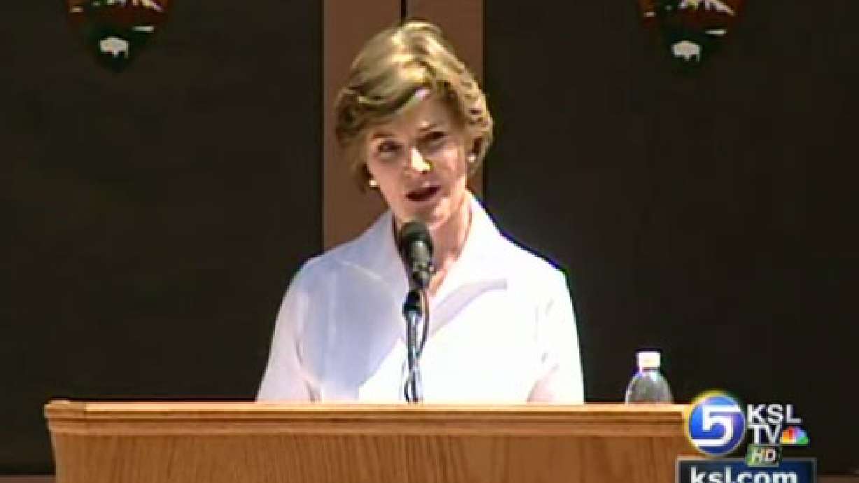 First Lady Laura Bush Visits Zion National Park
