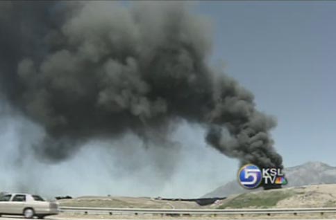 Fire Burns at Ogden Landfill