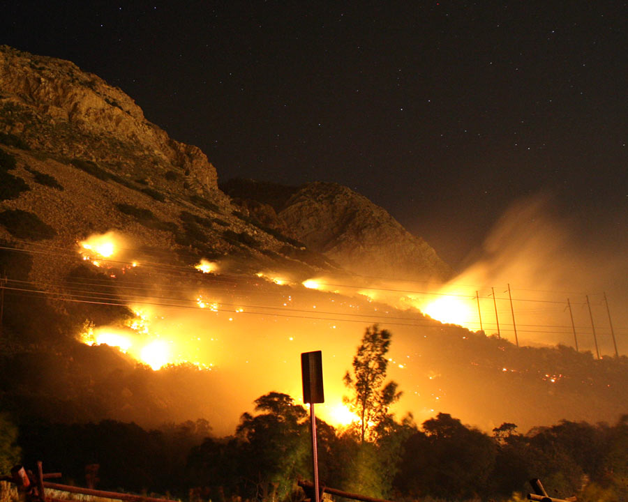 Brush Fire Threatens Homes in Ogden