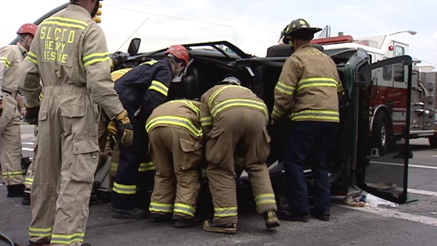 Rollover Injures Woman