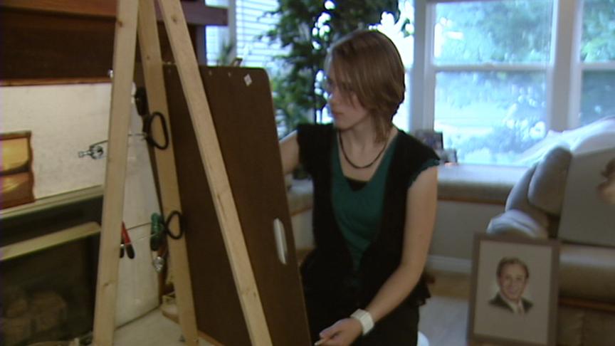 Teen Presents Governor with Portrait