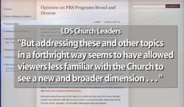 Church Leaders and Viewers React to Part 2 of "The Mormons" Documentary
