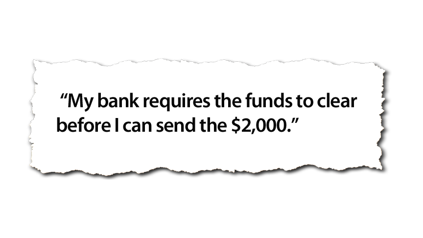 Excerpt from e-mail Lauren Headd sent back to the scammers.