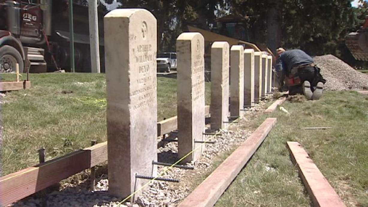 Veteran Gravestones Being Properly Repaired