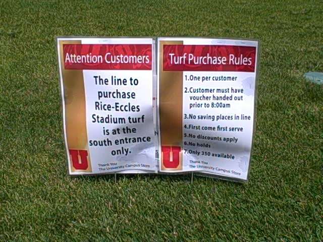 Ute fans grab a piece of stadium turf