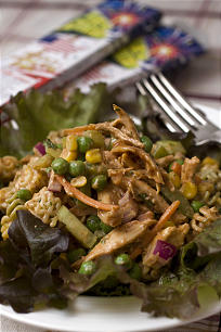 BARBECUE CHICKEN PASTA SALAD WITH LIME AND SOUR CREAM