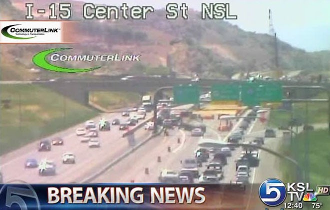 Southbound I-15 in NSL reopened following rollover accident