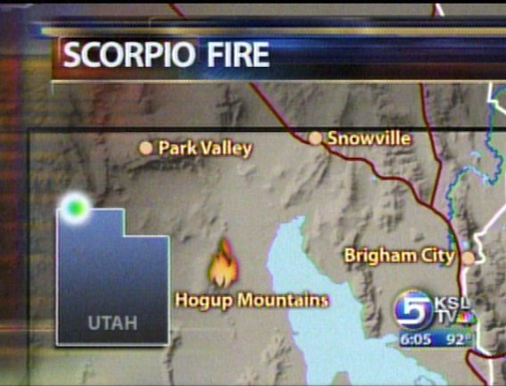 Scorpio Fire Burning West of Ogden 