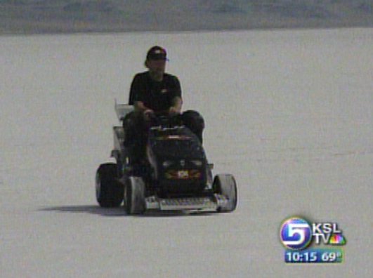 Lawnmower Sets Speed Record on Salt Flats