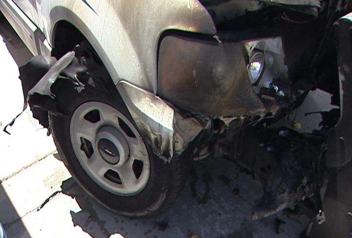 Investigators searching for arsonist who torched police vehicle