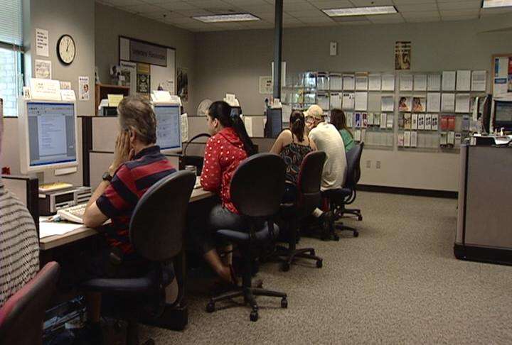 Unemployed Utahns search for jobs at the Department of Workforce Services