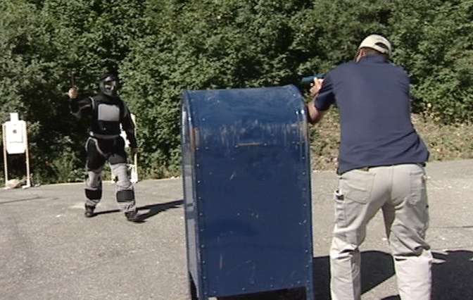 Law enforcement officers learn new non-lethal training techniques