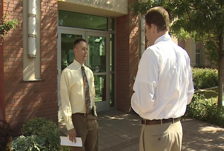 Sgt. Gregg Ludlow talks with KSL's Sam Penrod