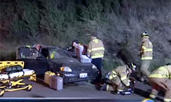 Car Rolls on I-215