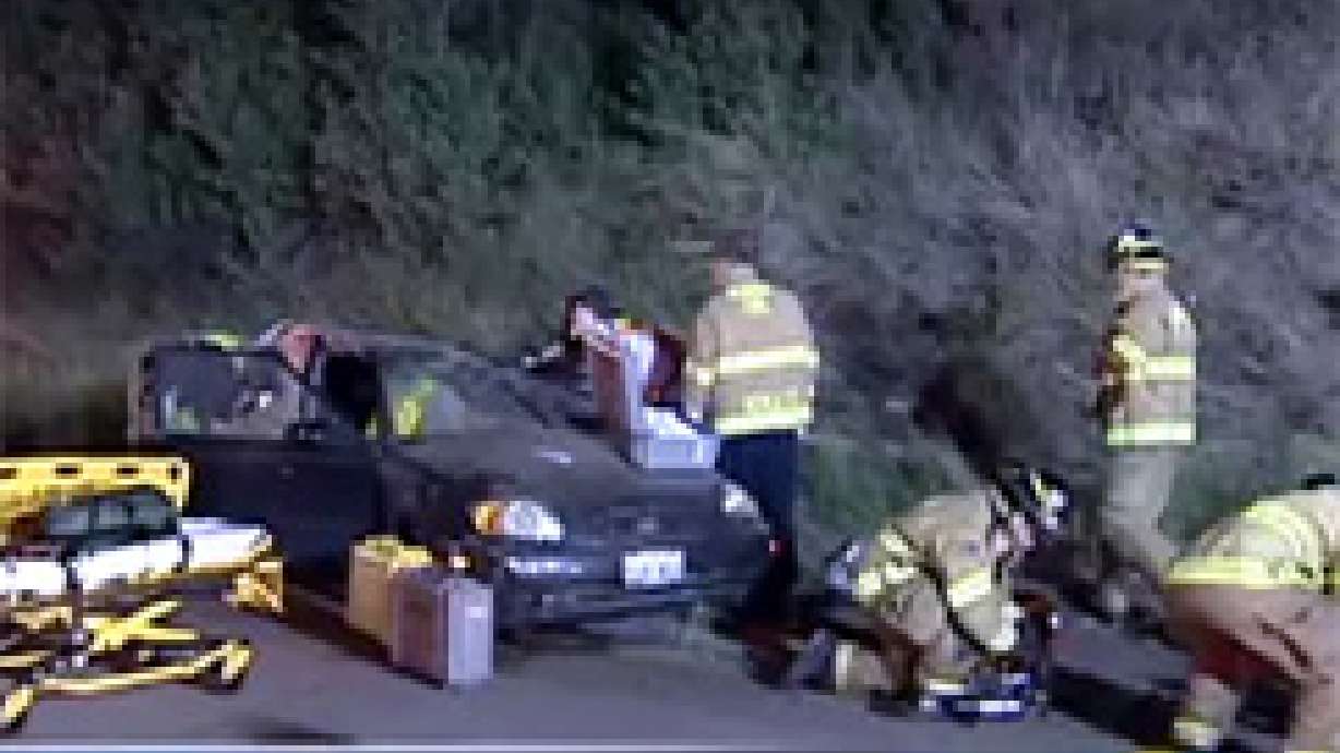 Car Rolls on I-215