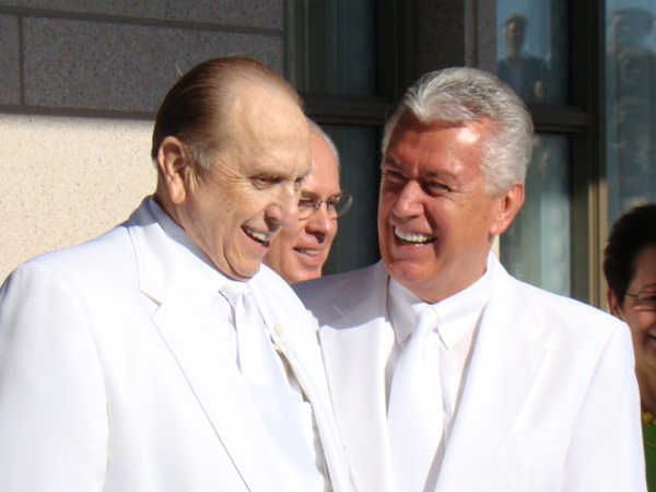 Pres. Thomas S. Monson and Pres. Dieter F. Uchtdorf at temple dedication.