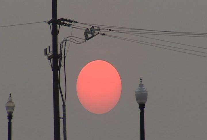 Sunset seen through Salt Lake's smoky skies