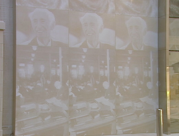 The largest laser stone-carving project in the world is showcased outside the newly-renovated building