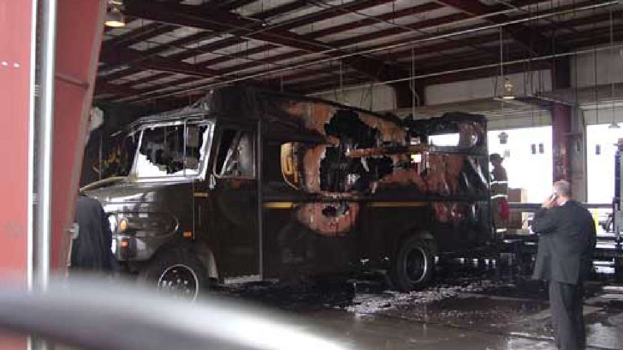 UPS Delivery Truck Catches on Fire