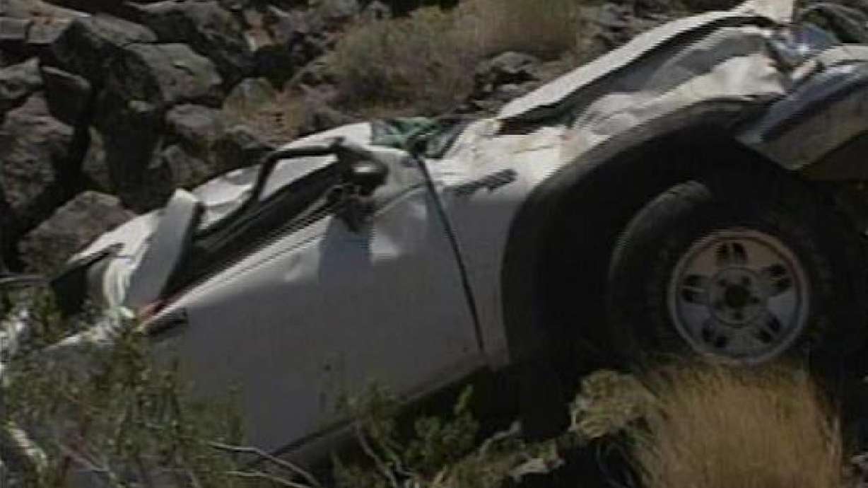 Truck Goes Over Embankment at St. George Airport