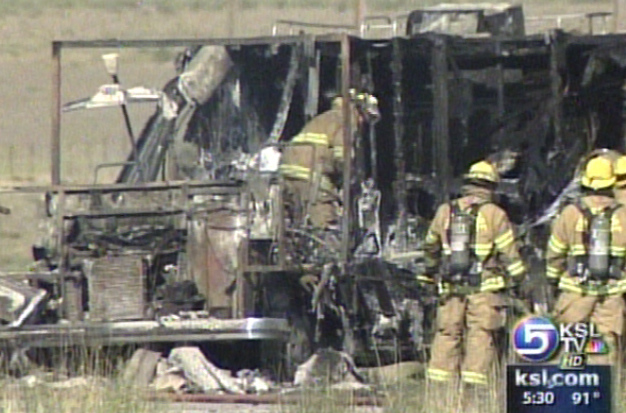 Motorhome Destroyed by Fire 