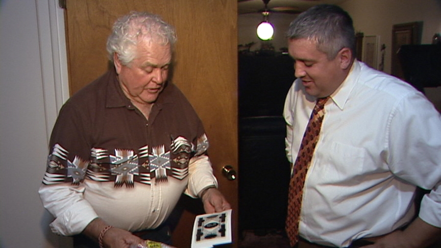 Coalville resident Boyd Robinson talks with KSL's Alex Cabrero