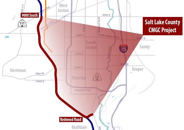 The first phase will connect with Redwood Road near Camp Williams on the south and 9000 South near 5500 West on the North.