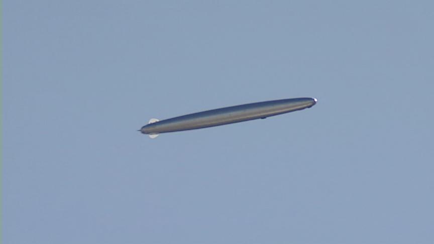Mysterious Object in the Sky May be Remote Controlled Blimp 