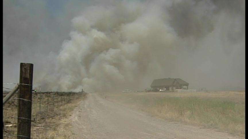 People Forced to Evacuate as a Fire Burns Out of Control near Cedar Fort