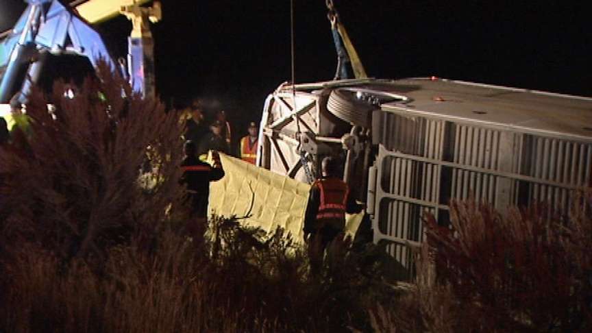 Image of the crash scene taken a few hours after Saturday's accident