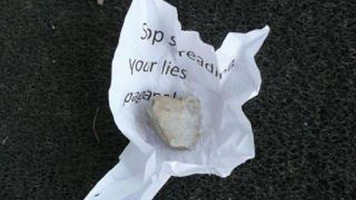 Vandals throw rocks through church windows