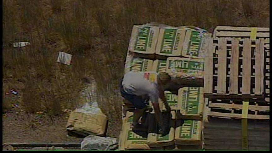 Flatbed Truck Loses Its Load